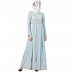 Premium Dress abaya with Zari work- Sky Blue Premium Dress abaya with Zari work- Sky Blue